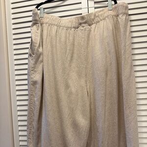 Lane Bryant linen blend culotte in beige 26W